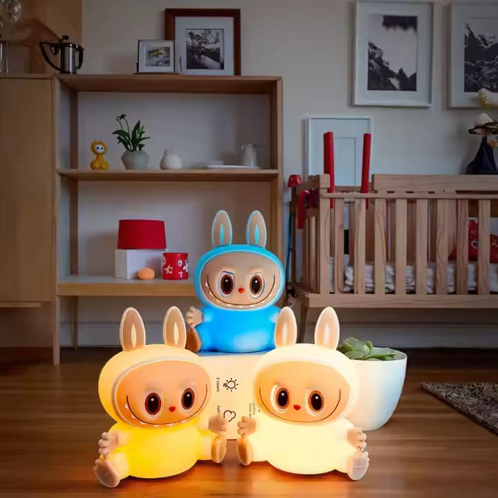 Luminaria Labubu Abajur Infantil Noturna Recarregável Led Muda de Cor ...