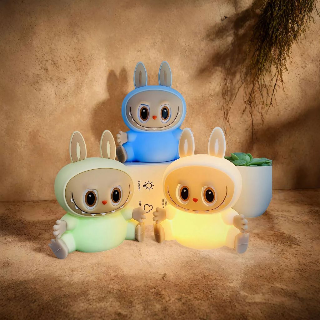 Luminaria Labubu Abajur Infantil Noturna Recarregável Led Muda de Cor ...