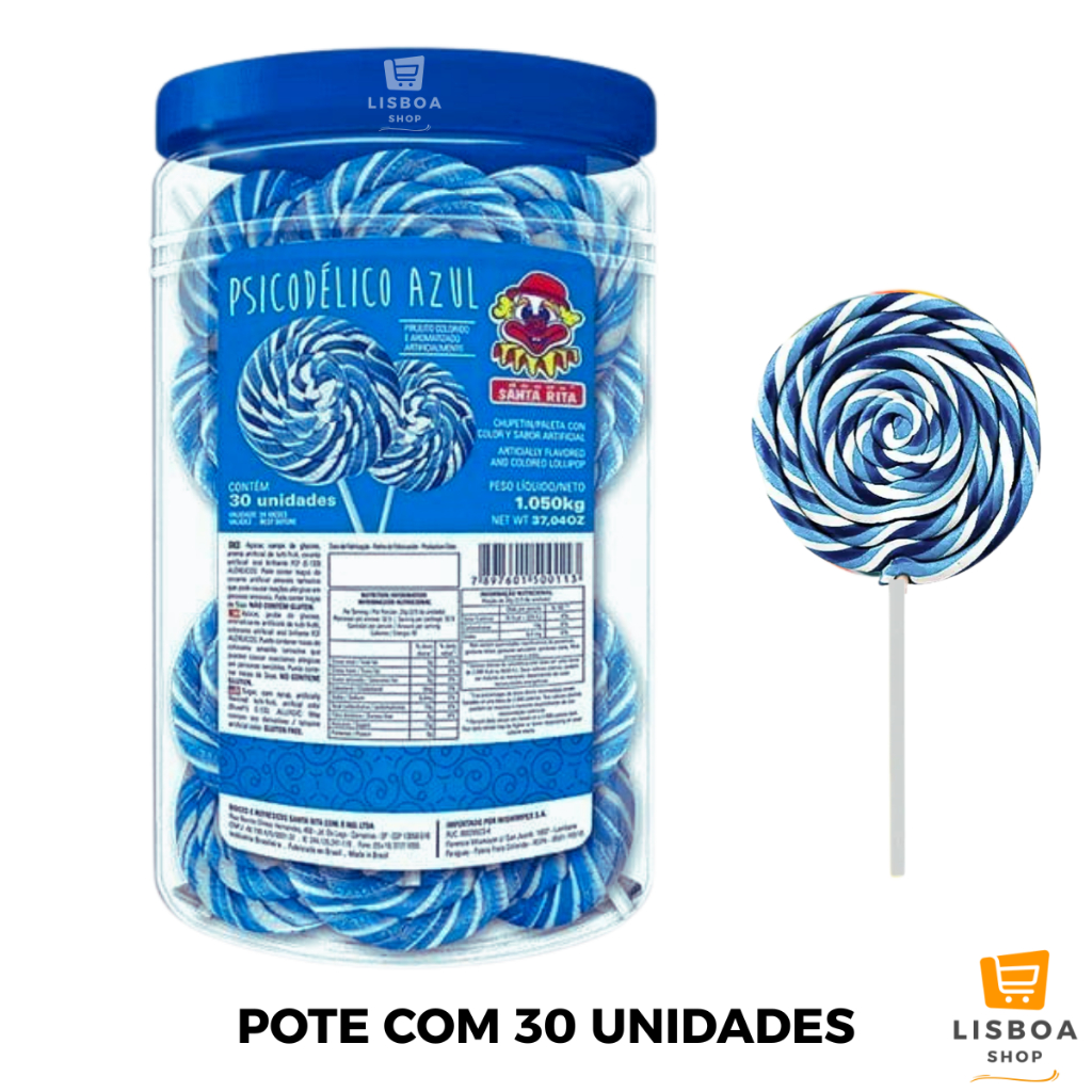 Pirulito Do Chaves Grande Psicodélico Pote 1kg com 30 unidades - Santa ...