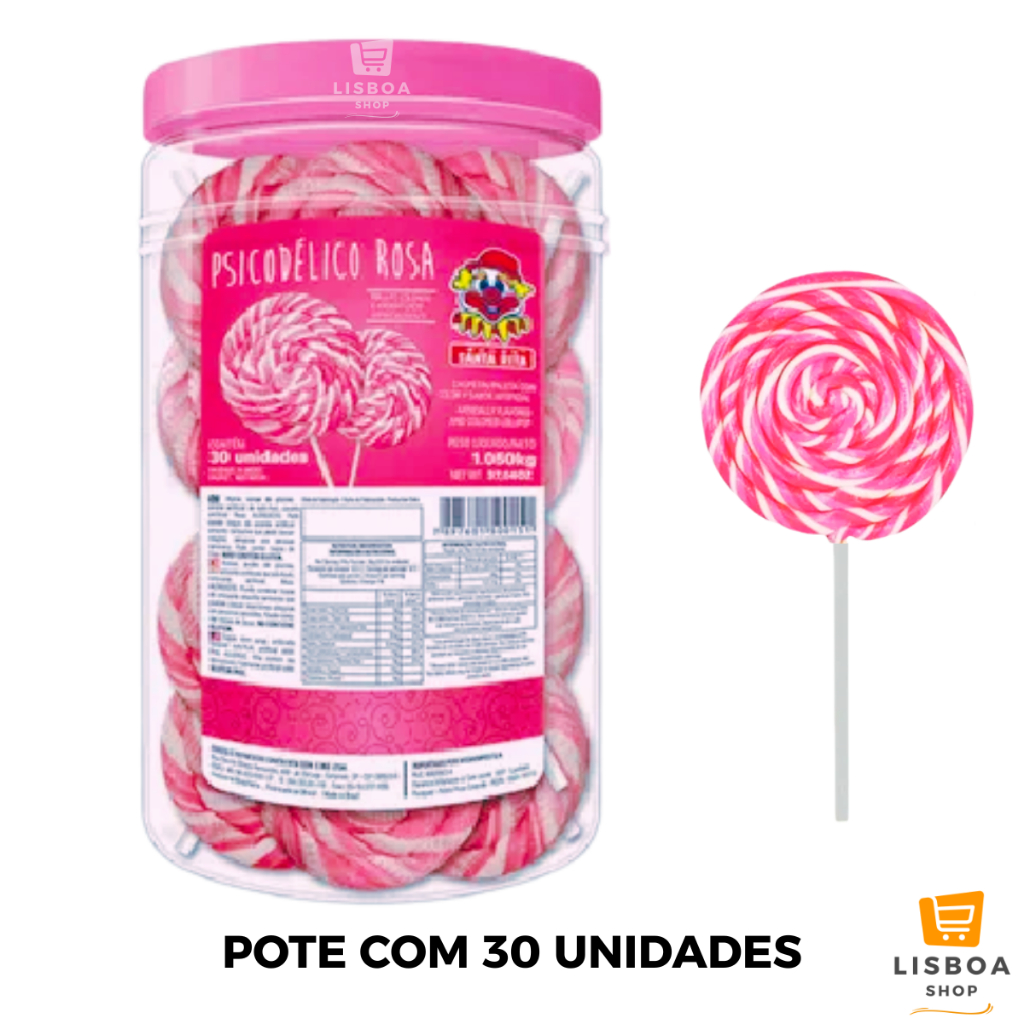 Pirulito Do Chaves Grande Psicodélico Pote 1kg com 30 unidades - Santa ...