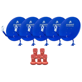 Kit 5 Antena Digital Parabólica Vivensis 60cm Ku + 5 Lnbf Ku