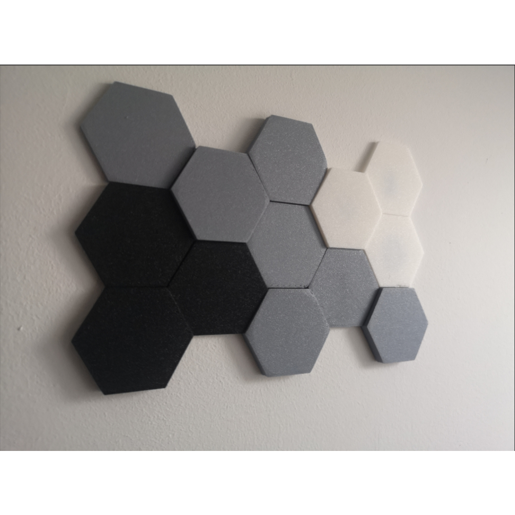 Painel Decorativo Hexagonal de Parede | Arte Moderna Geométrica | Decoração Sala Quarto Escritório