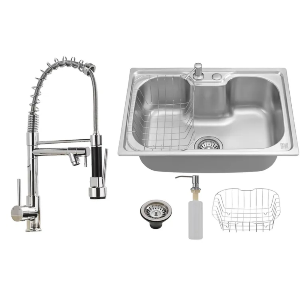 Kit Cuba Gourmet Aço Inoxidavel Cozinha + Torneira Gourmet Metal Inoxidavel
