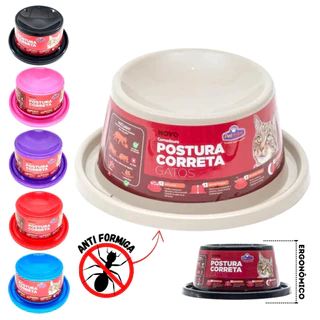 Comedouro Postura Correta Anti Formiga Ergonômico Gatos