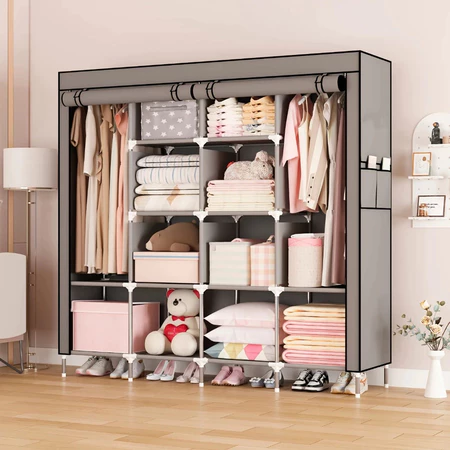 Roupa desmontável e dobrável multiuso organizador móvel prático rack arara solteiro casal