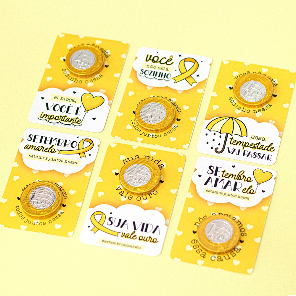 30 Card Setembro Amarelo - Mimo Setembro Amarelo - lembrancinha ...