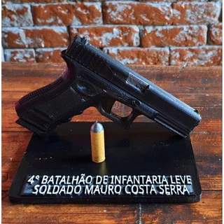 Placa com glock decorativa 1 unidade