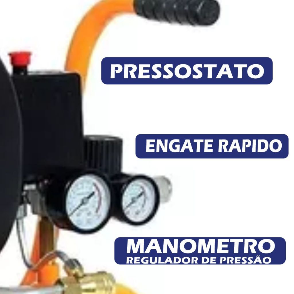 Compressor de Ar Portátil 21Litros Chiaperini MC 7.6/21-2HP 120psi