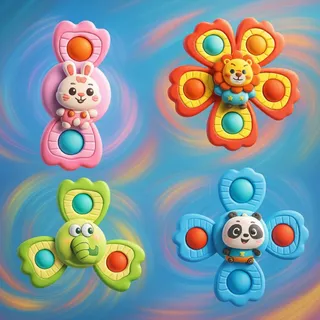 Brinquedo Infantil Chocalho Giratório Spinner Com Ventosa Brinquedos para bebê Banho em Oferta na Shopee