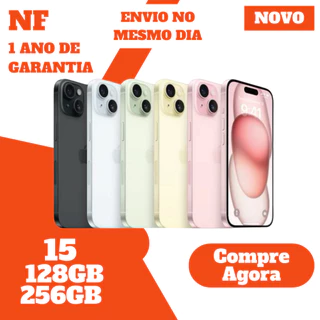 Celular iPhone 15 128GB/256GB Apple – 5G, Lacrado, NF, Novo 12x sem juros em Oferta na Shopee
