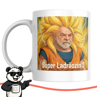Caneca Lula super ladr.ozinho 3 meme porcelana 325ml