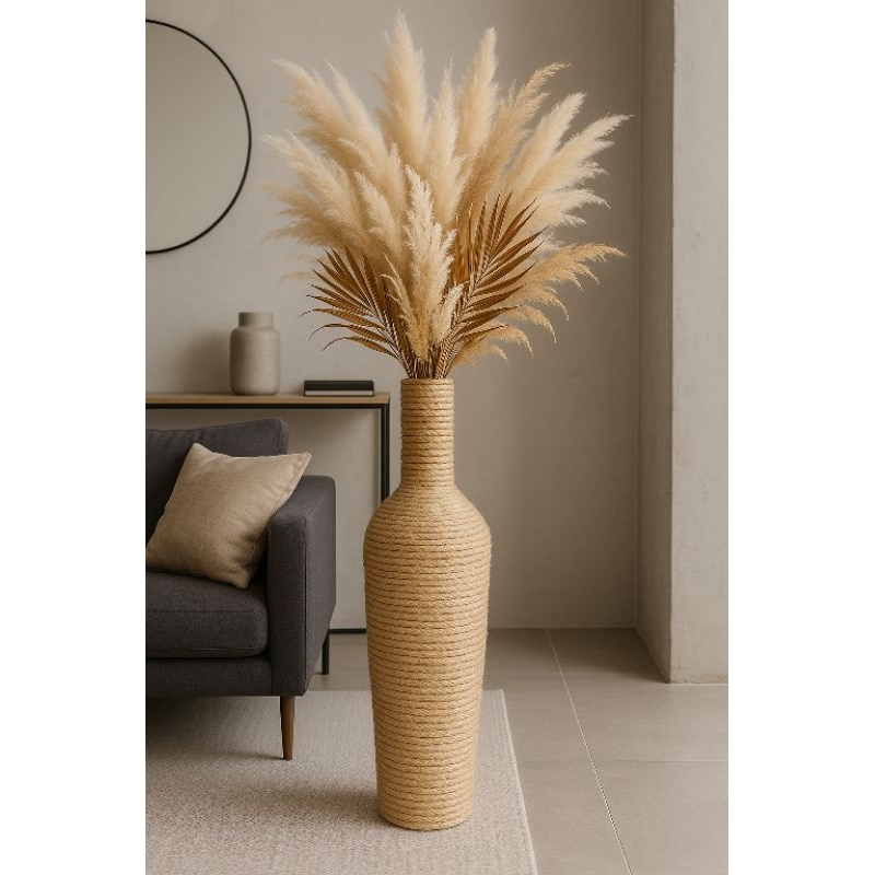 vaso grande alto boho Rústico garrafa, indicado para capim das pampas ,folhas secas, plantas
