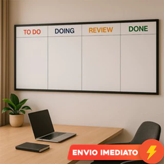 Quadro Planejador Organizador De Tarefas 60x20cm Lousa Planner Kanban Agenda Rotina Atividades Stalo