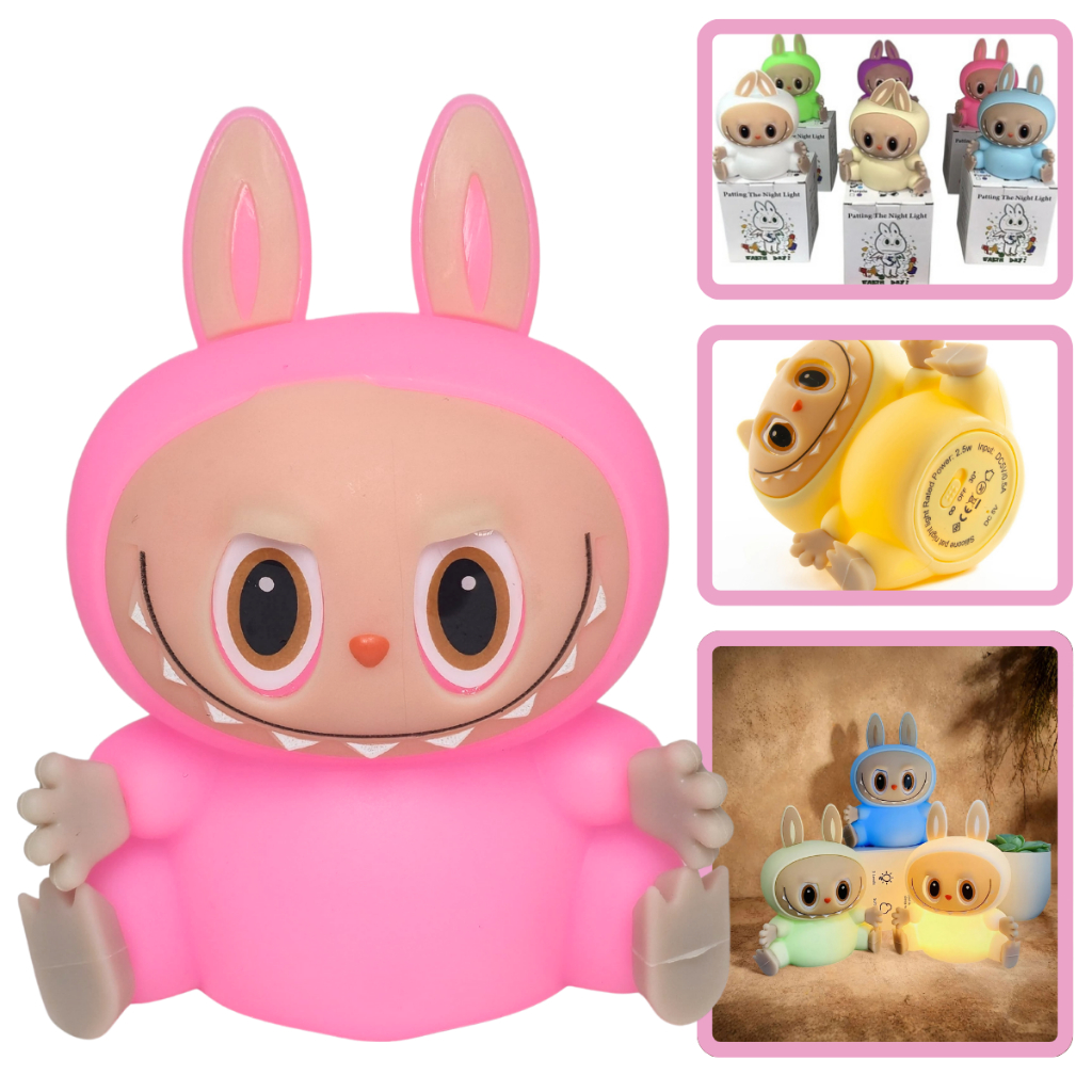 Luminaria Labubu Abajur Infantil Noturna Recarregável Led Muda de Cor ...