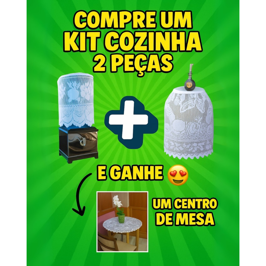 Capa de Galão 20L + Capa de Gás 13kg + Brinde | Kit Decoração Cozinha Simples e Elegante