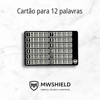 Cold Wallet Polímero BIP 39 | Seed Bitcoin Offline 12 palavras | Carteira fisica de plástico