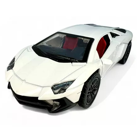 Miniatura Lamborghini Aventador – Cores Branco Pérola e Cinza, em