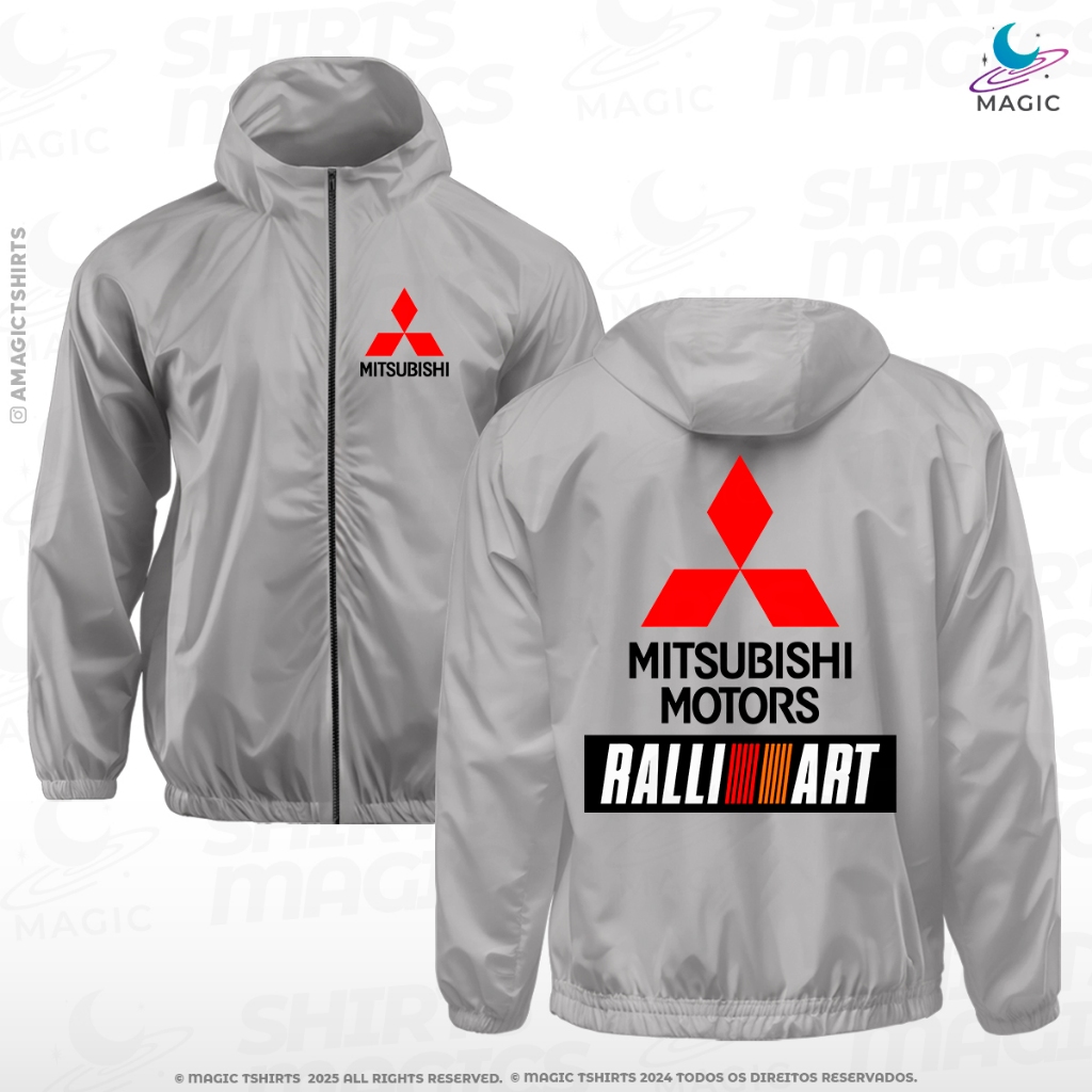 Blusa Corta Vento Mitsubishi Ralliart Frente e verso Unissex