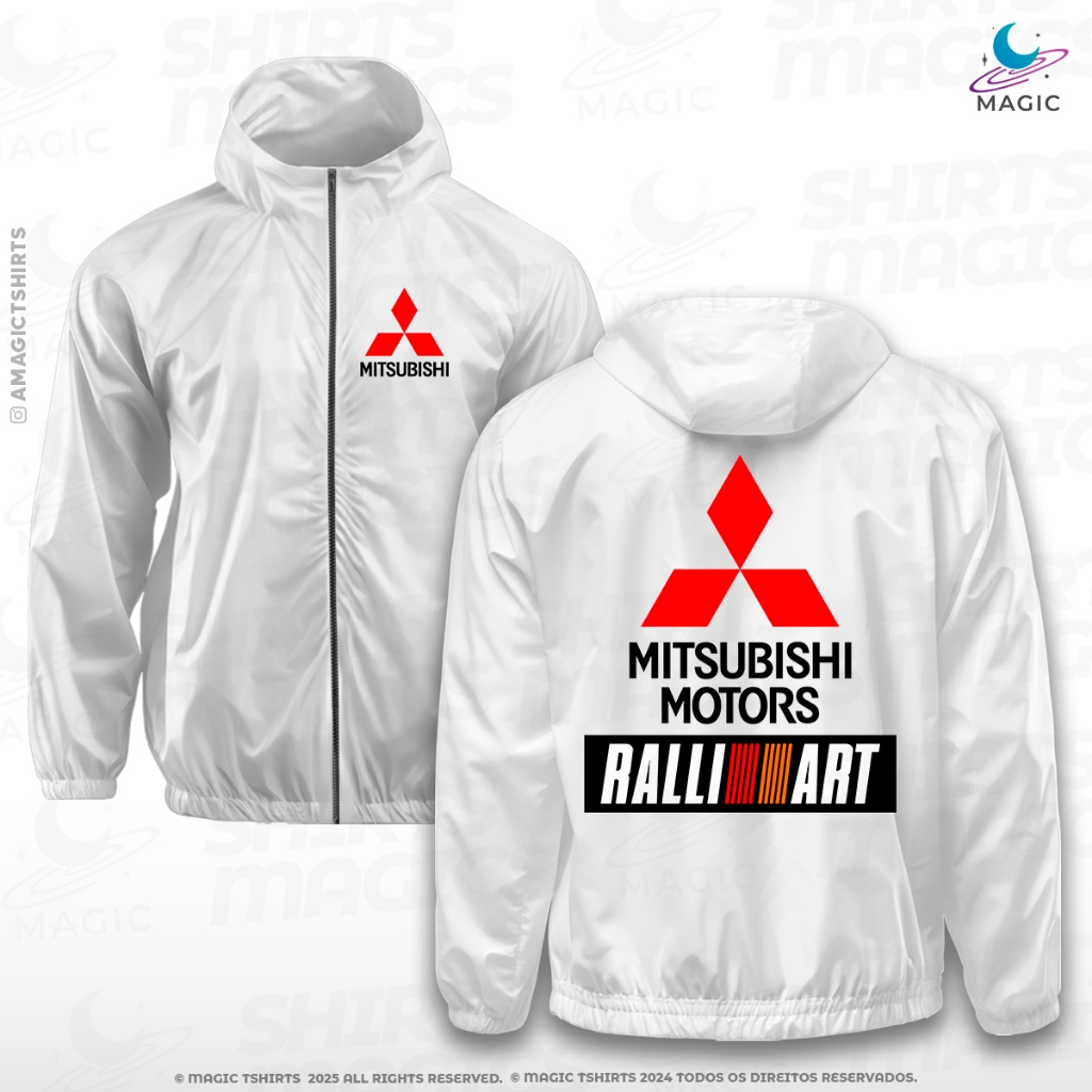 Blusa Corta Vento Mitsubishi Ralliart Frente e verso Unissex