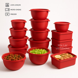 Kit 15 potes plásticos herméticos para cozinha — foto 2 — Achou Levou Brasil
