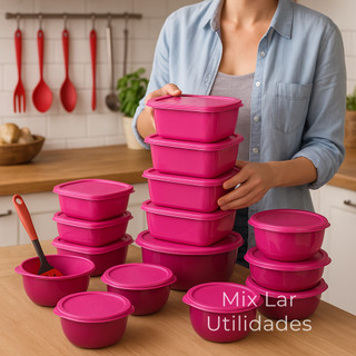 Kit 15 potes plásticos herméticos para cozinha — foto 3 — Achou Levou Brasil