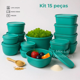 Kit 15 potes plásticos herméticos para cozinha — foto 4 — Achou Levou Brasil