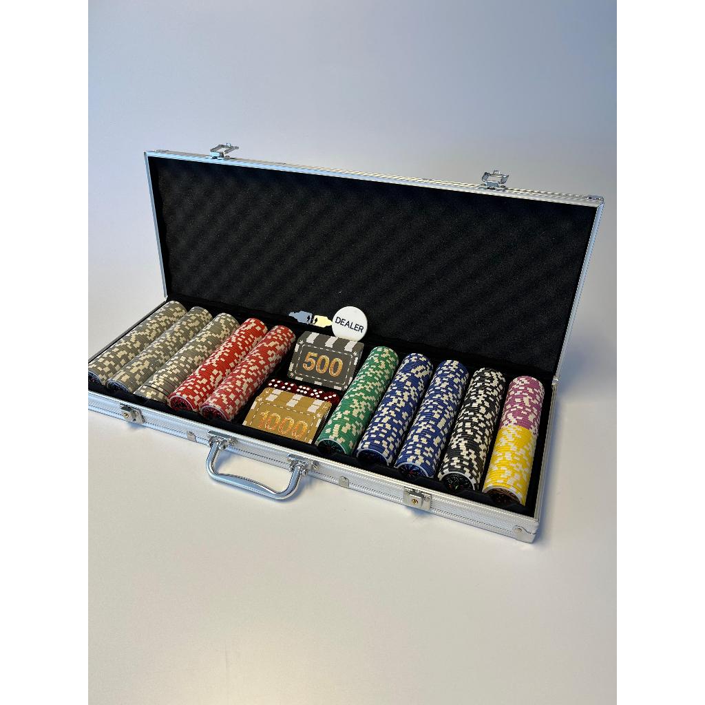 Maleta Jogo de Poker Profissional 500 Fichas Numeradas + Acessórios