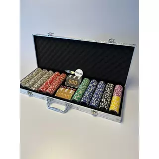 Maleta Jogo de Poker Profissional 500 Fichas Numeradas + Acessórios