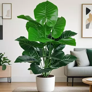 Grande planta artificial Costela de Adão 115 cm, 18 folhas decorativas Tamanho da folha 25*27,5 cm