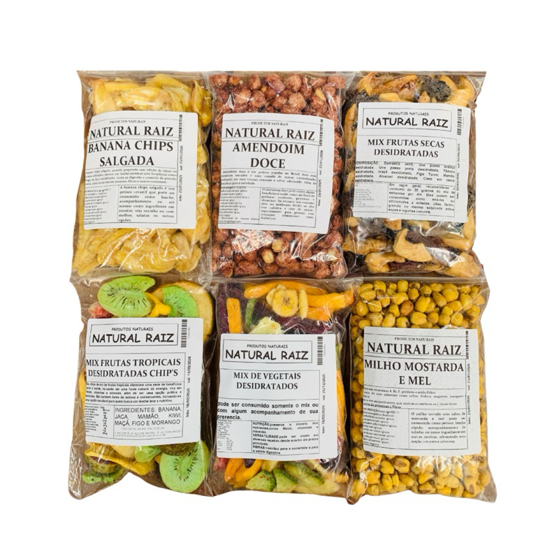 Kit Mix Snacks Saudáveis Chips Naturais