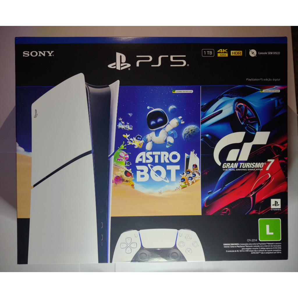 Console PlayStation 5 Slim Edição Digital 1TB +2 Jogos + Controle S/Fio Dualsense