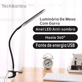 Luminária de Mesa com Garra USB – Ideal para Maquiagem, Leitura, Manicure e Estudo