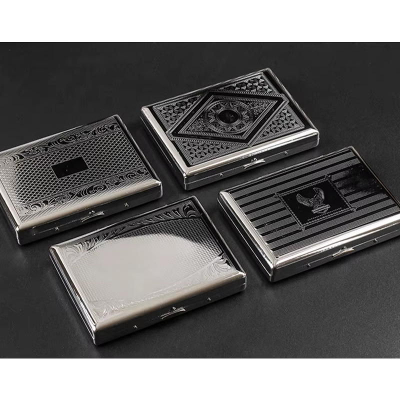 Caixa Case em Metal Texturizado Estojo de Bolso Para Armazenamento Luxo Premium