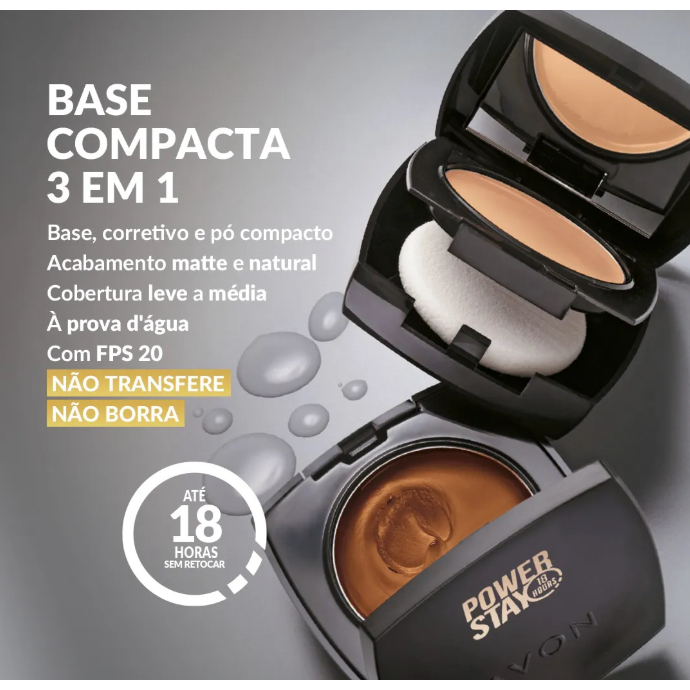 Base Compacta Power Stay 9g Avon | Shopee Brasil