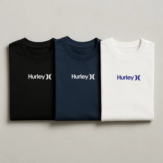 Kit 3 Camiseta Hurley H Algodão Streetwear Skate Surf Com Capuz Adulto e Infantil Unissex