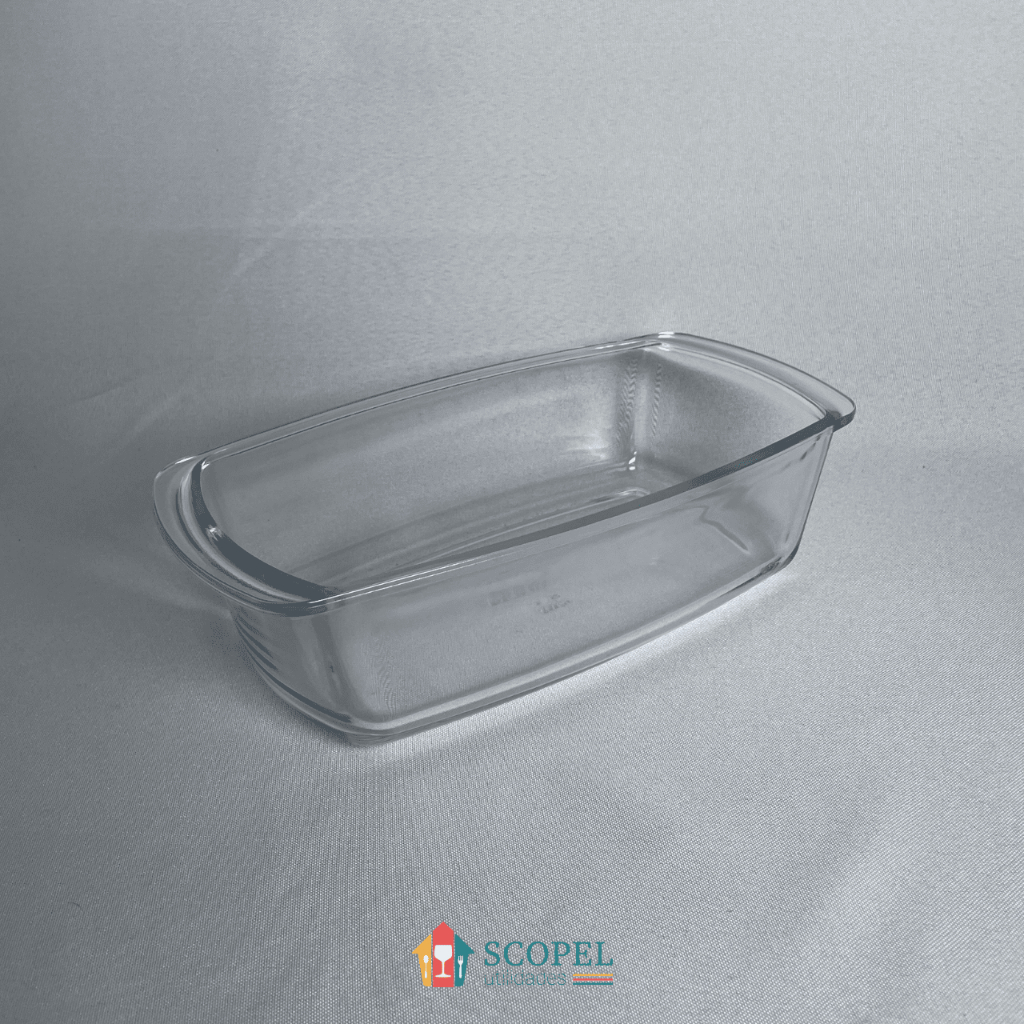 Pote / Assadeira de vidro retangular 1,5lts Marinex