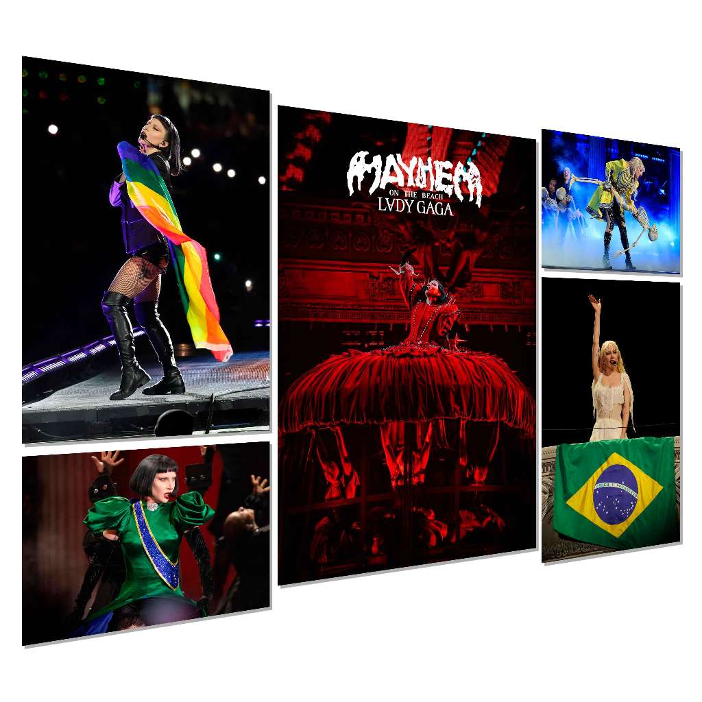 Kit Quadros Decorativos Lady Gaga 5 Peças | Shopee Brasil