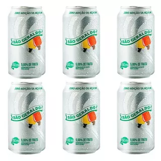Kit até 6 Refrigerante De Caju Zero Açúcar São Geraldo 350ml Cajuína 6, 5, 4, 3, 2 unidades