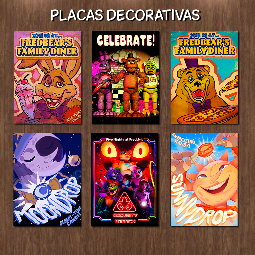 Placa Quadro Decorativo Five Nights At Freddy's FNAF 20x28.5cm