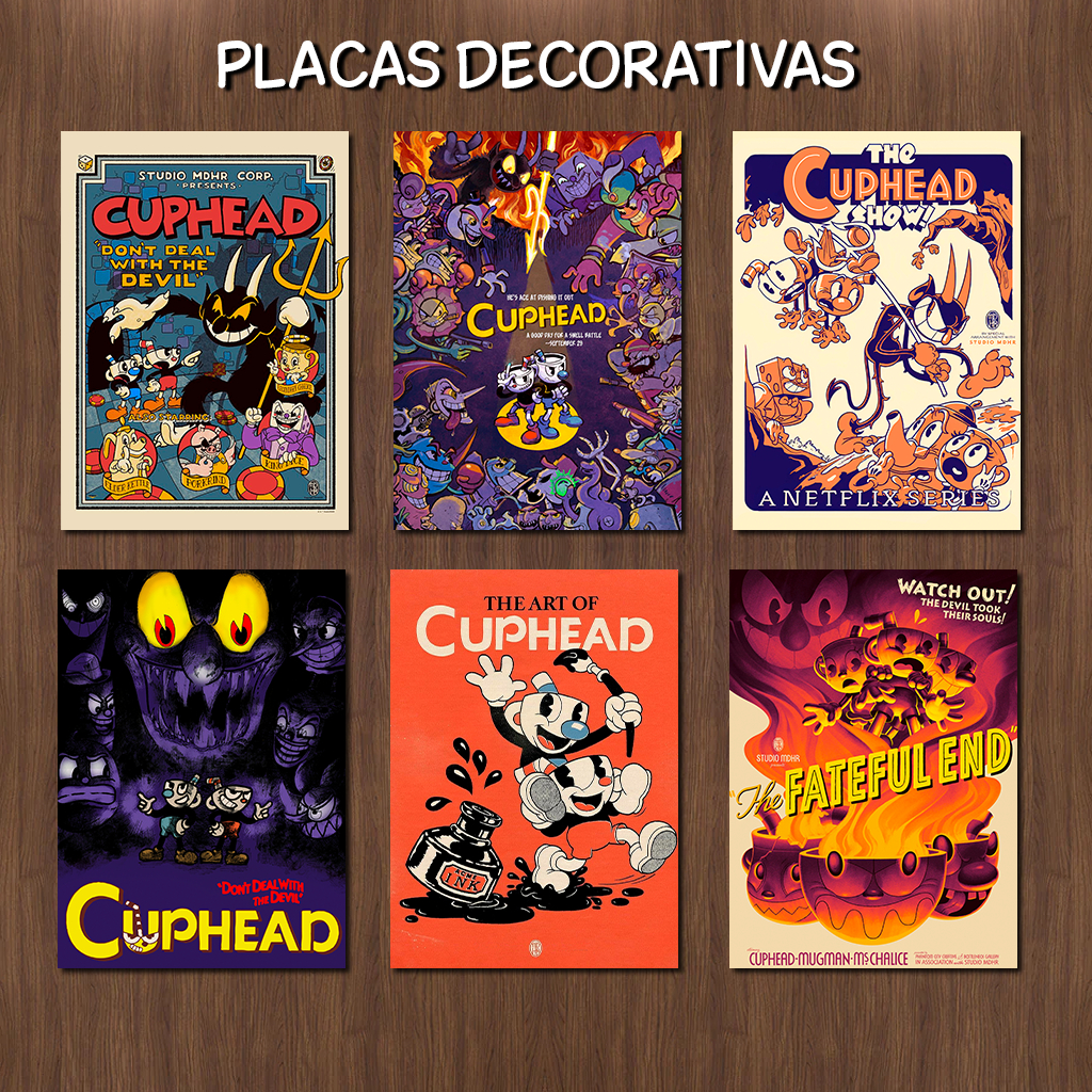 Placa Quadro Decorativo Cuphead Don't Deal With The Devil 20x28