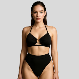 Biquini Feminino Hot Pants Suplex Biquíni Argola Amarrar Alta Praia em Oferta na Shopee