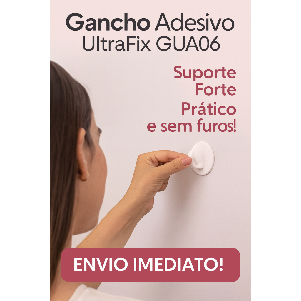 Gancho Adesivo UltraFix 4 Peças – Suporte Forte, Prático e Sem Furos ...