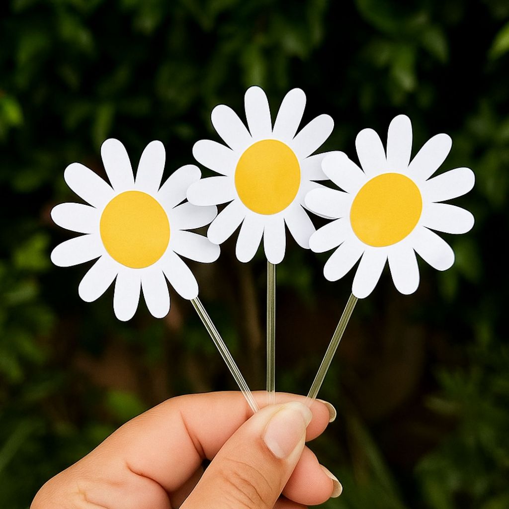 ENVIO IMEDIATO 25 Topper Docinhos Flor Margarida toppers | Shopee Brasil