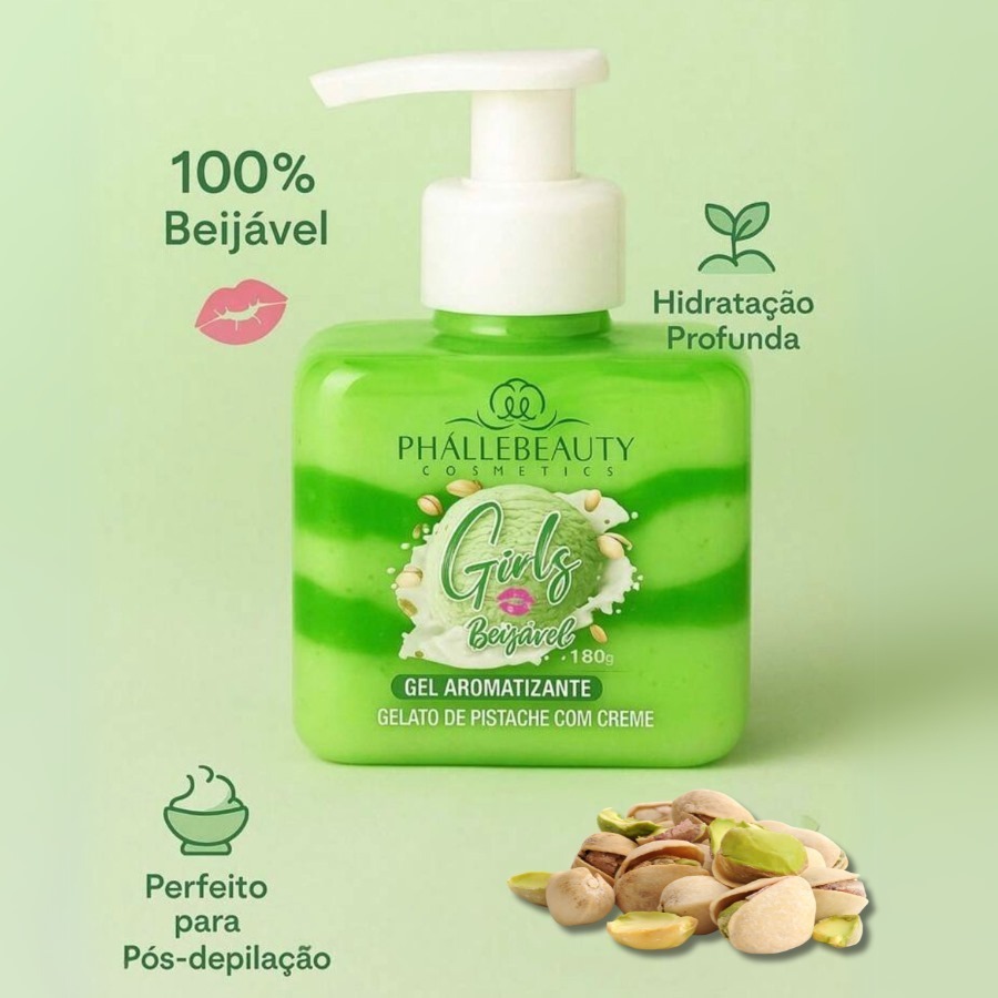 Gel Hidratante Beijável para Virilha - Sabor Gelato de Pistache com ...