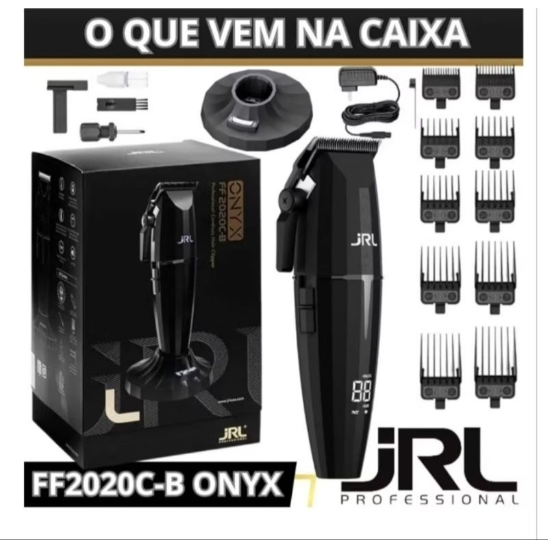 Jrl Onyx Máquina de cortar cabelo profissional sem fio Bivolt