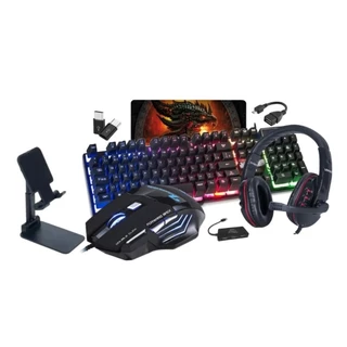 Teclado Led E Mouse Gamer Pc + Kit Celular Mobilador + Headset em Oferta na Shopee