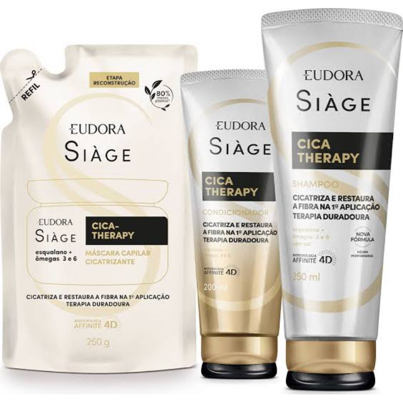 kit Siagi cica therapy shampoo, condicionador e refil de máscara ...