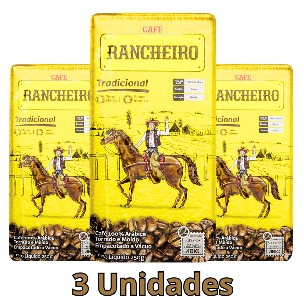 Kit 3 Unidades Café Rancheiro Tradicional 250g Refil Em Pó A Vácuo ...