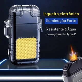 Isqueiro eletrônico Recarregável com Lanterna LED – À Prova d’Água