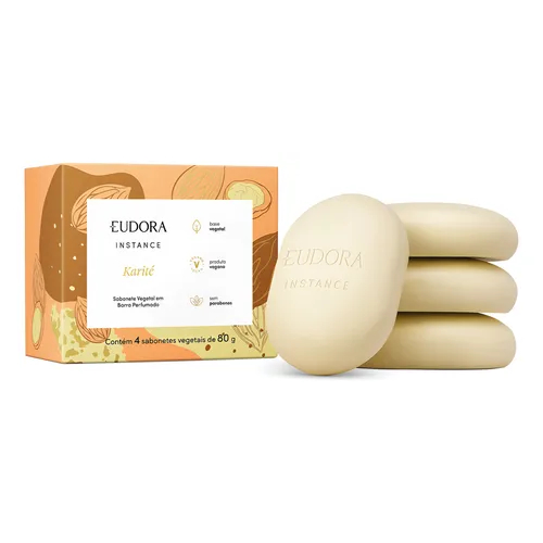 Eudora Instance Sabonete Vegetal Em Barra Karité 4x80g | 100% Original ...